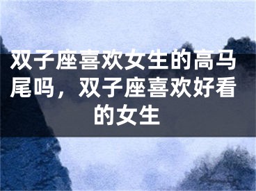 双子座喜欢女生的高马尾吗，双子座喜欢好看的女生