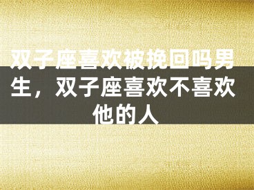 双子座喜欢被挽回吗男生,双子座喜欢不喜欢他的人