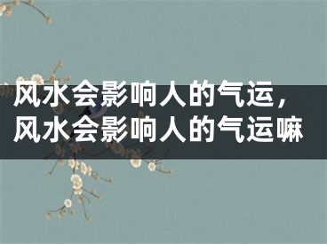 风水会影响人的气运，风水会影响人的气运嘛