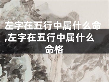 左字在五行中属什么命,左字在五行中属什么命格