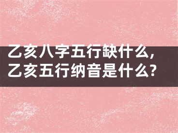 乙亥八字五行缺什么,乙亥五行纳音是什么?