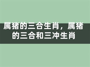 属猪的三合生肖，属猪的三合和三冲生肖