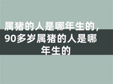 属猪的人是哪年生的，90多岁属猪的人是哪年生的