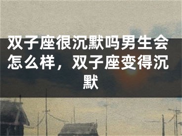 双子座很沉默吗男生会怎么样，双子座变得沉默