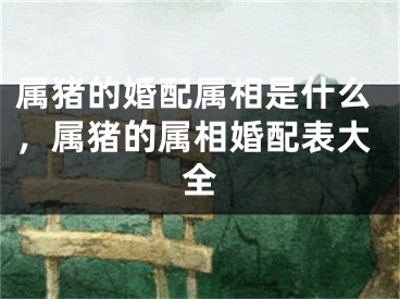 属猪的婚配属相是什么，属猪的属相婚配表大全