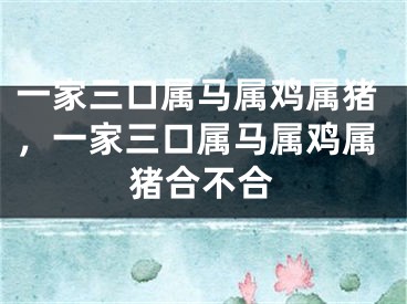 一家三口属马属鸡属猪，一家三口属马属鸡属猪合不合