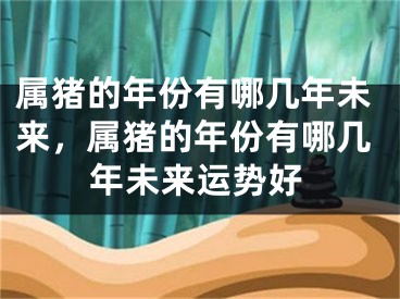 属猪的年份有哪几年未来，属猪的年份有哪几年未来运势好