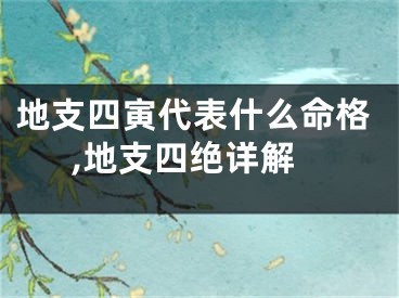 地支四寅代表什么命格,地支四绝详解