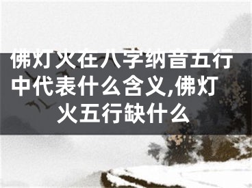 佛灯火在八字纳音五行中代表什么含义,佛灯火五行缺什么