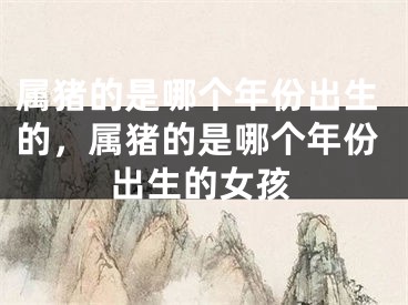 属猪的是哪个年份出生的，属猪的是哪个年份出生的女孩