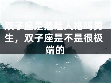 双子座是危险人格吗男生，双子座是不是很极端的
