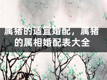 属猪的适宜婚配，属猪的属相婚配表大全
