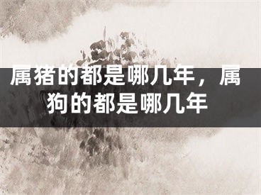 属猪的都是哪几年，属狗的都是哪几年