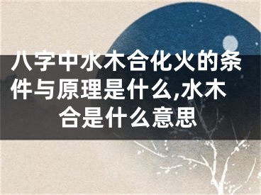 八字中水木合化火的条件与原理是什么,水木合是什么意思