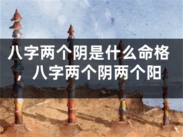 八字两个阴是什么命格，八字两个阴两个阳
