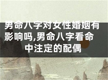 男命八字对女性婚姻有影响吗,男命八字看命中注定的配偶