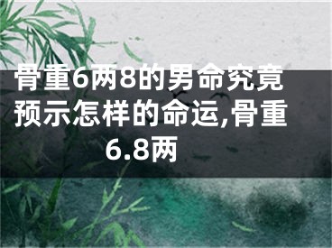 骨重6两8的男命究竟预示怎样的命运,骨重6.8两