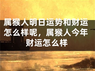 属猴人明日运势和财运怎么样呢，属猴人今年财运怎么样