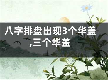 八字排盘出现3个华盖,三个华盖