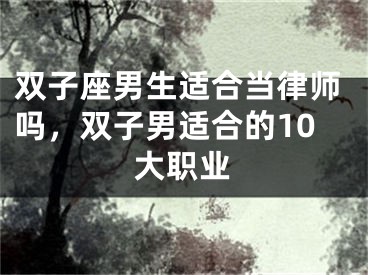双子座男生适合当律师吗，双子男适合的10大职业
