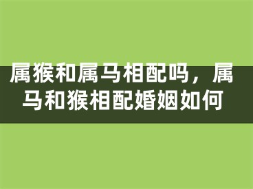 属猴和属马相配吗，属马和猴相配婚姻如何