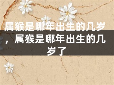 属猴是哪年出生的几岁，属猴是哪年出生的几岁了
