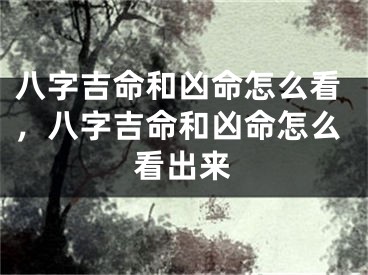 八字吉命和凶命怎么看，八字吉命和凶命怎么看出来