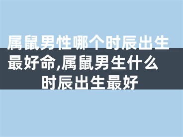 属鼠男性哪个时辰出生最好命,属鼠男生什么时辰出生最好