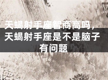 天蝎射手座智商高吗，天蝎射手座是不是脑子有问题