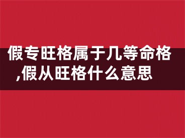 假专旺格属于几等命格,假从旺格什么意思
