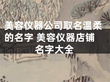 美容仪器公司取名温柔的名字 美容仪器店铺名字大全
