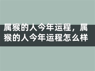 属猴的人今年运程，属猴的人今年运程怎么样