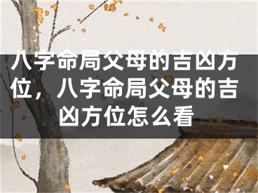 八字命局父母的吉凶方位，八字命局父母的吉凶方位怎么看