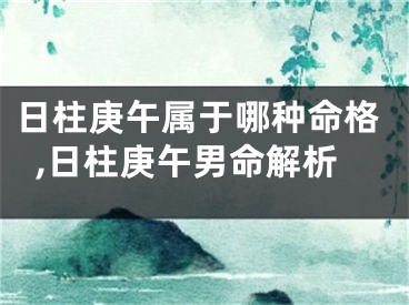 日柱庚午属于哪种命格,日柱庚午男命解析