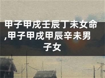 甲子甲戌壬辰丁未女命,甲子甲戌甲辰辛未男子女