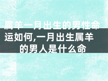 属羊一月出生的男性命运如何,一月出生属羊的男人是什么命