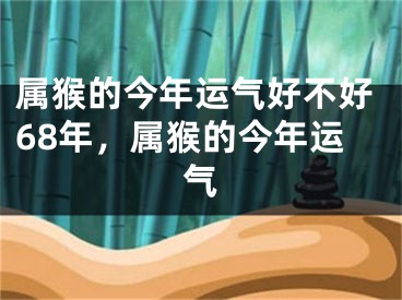 属猴的今年运气好不好68年，属猴的今年运气