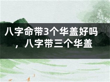 八字命带3个华盖好吗，八字带三个华盖