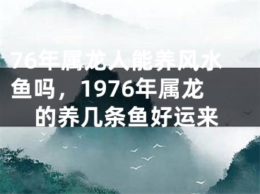 76年属龙人能养风水鱼吗，1976年属龙的养几条鱼好运来