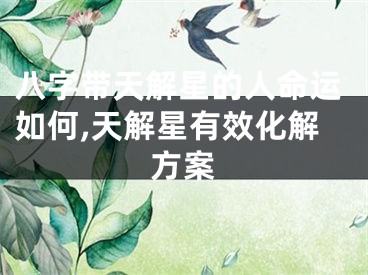 八字带天解星的人命运如何,天解星有效化解方案