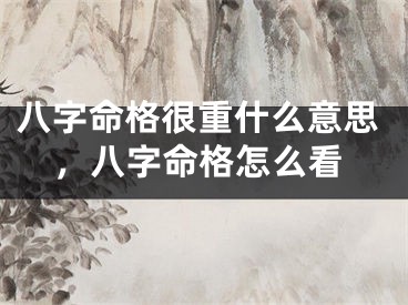 八字命格很重什么意思，八字命格怎么看