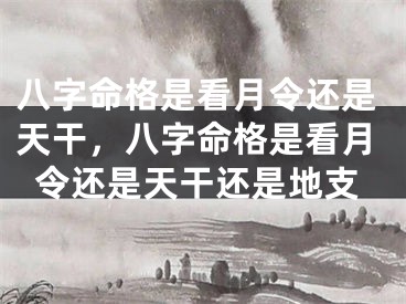 八字命格是看月令还是天干，八字命格是看月令还是天干还是地支