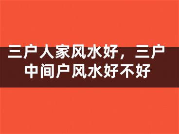 三户人家风水好，三户中间户风水好不好