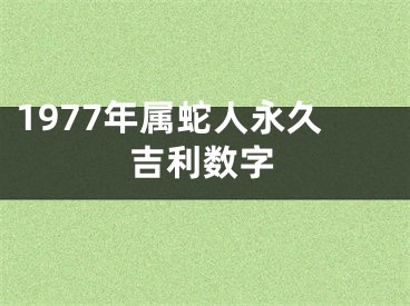 1977年属蛇人永久吉利数字