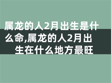 属龙的人2月出生是什么命,属龙的人2月出生在什么地方最旺