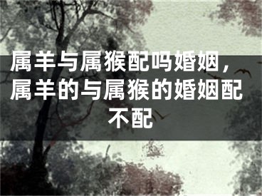 属羊与属猴配吗婚姻，属羊的与属猴的婚姻配不配