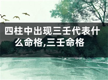 四柱中出现三壬代表什么命格,三壬命格