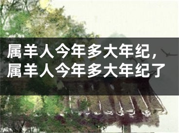 属羊人今年多大年纪，属羊人今年多大年纪了
