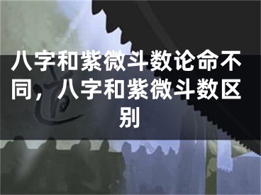 八字和紫微斗数论命不同，八字和紫微斗数区别