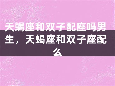 天蝎座和双子配座吗男生，天蝎座和双子座配么